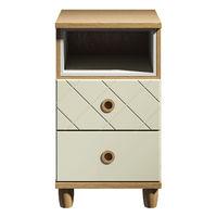 thea 2 drawer bedside oak and alabaster