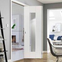 Thrufold Axis White 2+0 Folding Door - Clear Glass