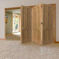 thrufold rustic oak shaker 4 panel 30 folding door prefinished