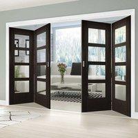 Thrufold Montreal Dark Grey Ash 2+2 Folding Door - Clear Glass - Prefinished