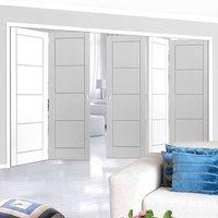 Thrufold Quattro White 3+2 Folding Door