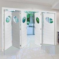 Thrufold Oriole White 3+3 Folding Door - Clear Glass