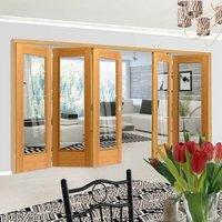 thrufold medina oak 32 folding door clear glass prefinished