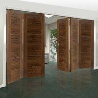 Thrufold Mistral Walnut 3+2 Folding Door - Prefinished