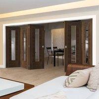 thrufold mistral walnut 32 folding door clear glass prefinished