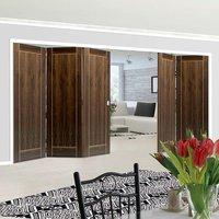 Thrufold Vina Walnut 3+2 Folding Door - Prefinished