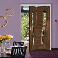 thrufold contemporary cadiz walnut 20 folding door clear glass prefini ...