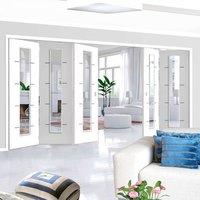 Thrufold Eco Blanco Satin White 3+2 Folding Door - Clear Glass - Prefinished