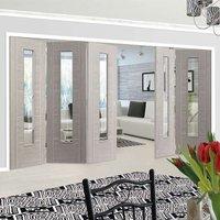 Thrufold Laminates Lava Painted 3+2 Folding Door - Clear Safety Glass is Prefinished