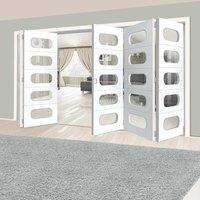 Thrufold Arcadian White 3+2 Folding Door - Clear Glass