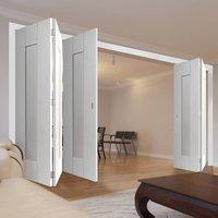 Thrufold Axis Ripple White Primed 3+2 Folding Door