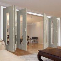 Thrufold Nuance Viridis Cream Flush 3+3 Folding Door - Clear Safety Glass, Pre-finished