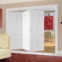 Thrufold Eton Victorian Shaker 3+0 Folding Door - White Primed