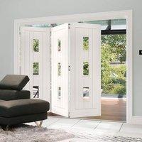 thrufold ely 30 folding door clear glass white primed