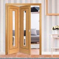 Thrufold Spencer Oak 2+0 Folding Door - Clear Glass - Prefinished