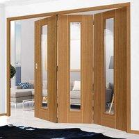 thrufold juno oak 30 folding door clear glass prefinished