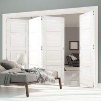 Thrufold Coventry Shaker 3+1 Folding Door - White Primed