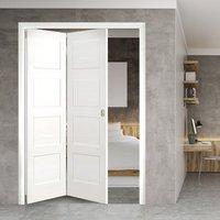 Thrufold Coventry Shaker 2+0 Folding Door - White Primed