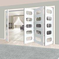 Thrufold Arcadian White 3+1 Folding Door - Clear Glass