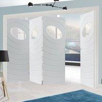 Thrufold Oriole White 3+1 Folding Door - Clear Glass