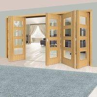 thrufold blenheim oak 32 folding door clear glass prefinished