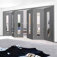 Thrufold Nuance Ardosia Slate Grey Flush 3+3 Folding Door - Clear Safety Glass, Pre-finished