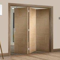 Thrufold Ravenna Oak Flush Panel 3+0 Folding Door