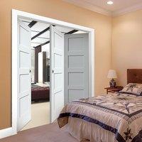 Thrufold Shaker 4 Panel 2+1 Folding Door - White Primed