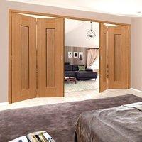 thrufold axis shaker oak panelled 22 folding door prefinished