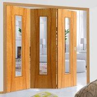 thrufold arcos oak 30 folding door clear glass prefinished