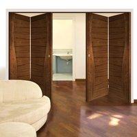 Thrufold Contemporary Cadiz Walnut 2+2 Folding Door - Prefinished