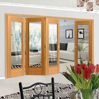 thrufold medina oak 31 folding door clear glass prefinished