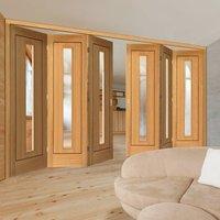 Thrufold Spencer Oak 3+3 Folding Door - Clear Glass - Prefinished