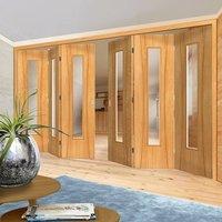 thrufold arcos oak 33 folding door clear glass prefinished