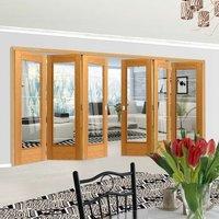 thrufold medina oak 33 folding door clear glass prefinished