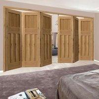 Thrufold Rustic Oak 1930 DX Shaker 3+3 Folding Door - Prefinished