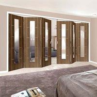 Thrufold Eco Mocha Walnut 3+3 Folding Door - Clear Glass - Prefinished