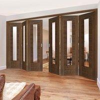 thrufold mistral walnut 33 folding door clear glass prefinished