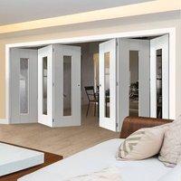 Thrufold Axis White 3+3 Folding Door - Clear Glass