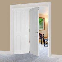 Thrufold Eton Victorian Shaker 2+0 Folding Door - White Primed