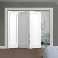 Thrufold Pattern 10 Style Panel 3+0 Folding Door - White Primed