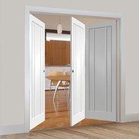 Thrufold Worcester 3 Panel 2+1 Folding Door - White Primed