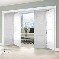 Thrufold Pamplona Flush 2+2 Folding Door - White Primed