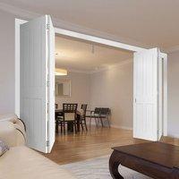 Thrufold Eton Victorian Shaker 2+2 Folding Door - White Primed