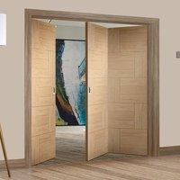 Thrufold Ravenna Oak Flush Panel 2+1 Folding Door