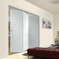 Thrufold Treviso Flush 3+0 Folding Door - White Primed