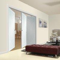 Thrufold Treviso Flush 2+1 Folding Door - White Primed