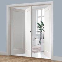 Thrufold Cesena White 1 Panel 2+1 Folding Door - Prefinished