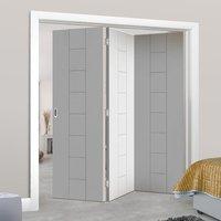 thrufold messina flush 30 folding door white primed