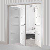 Thrufold Severo White 4 Panel 2+1 Folding Door - Prefinished